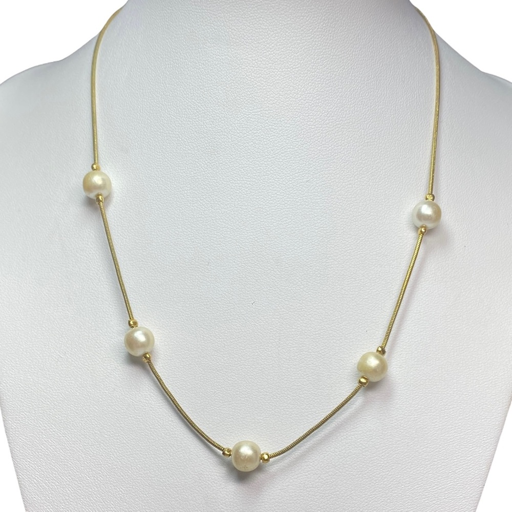 Napier Station Necklace Faux Pearl Choker Vintage